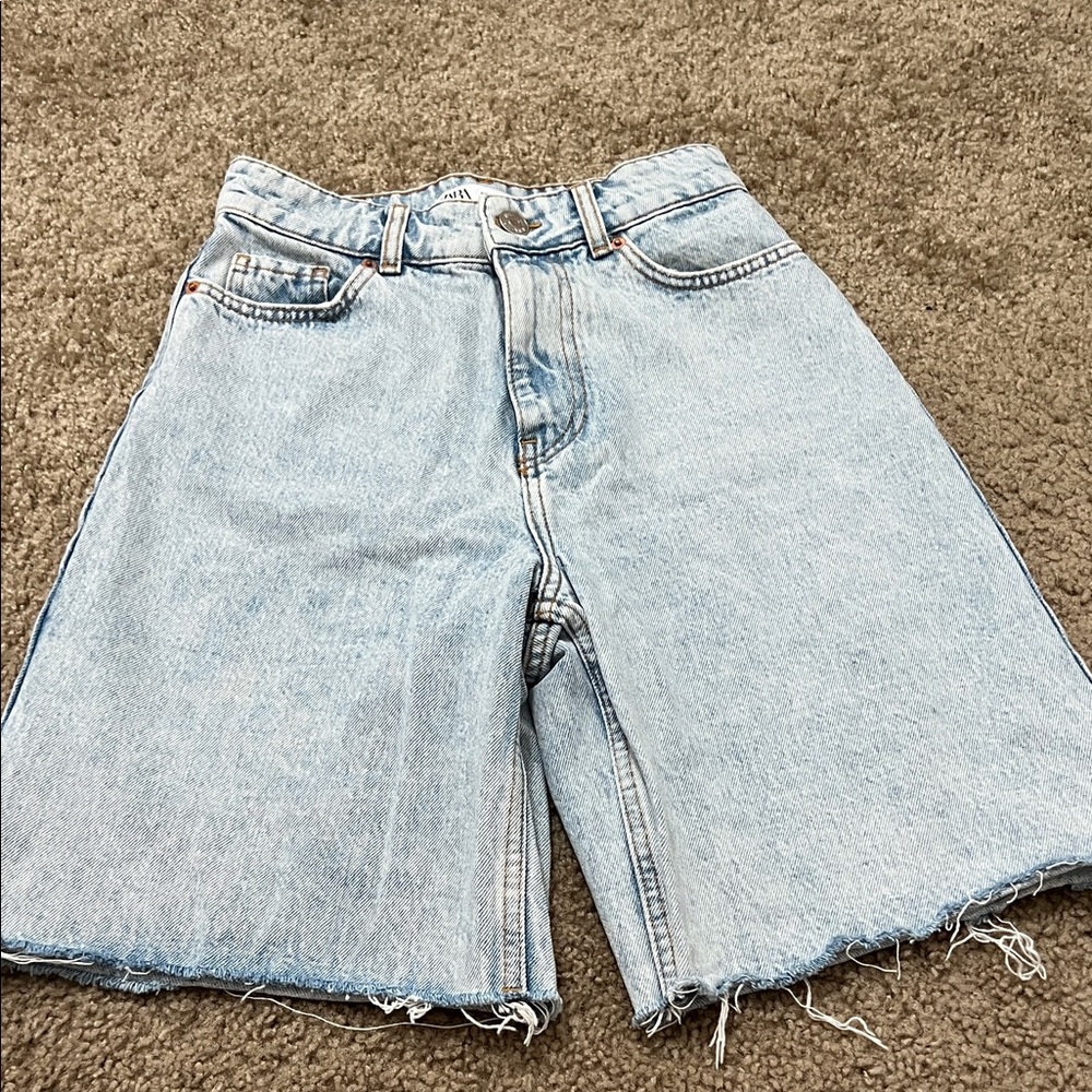 Zara Light Blue Denim Shorts
